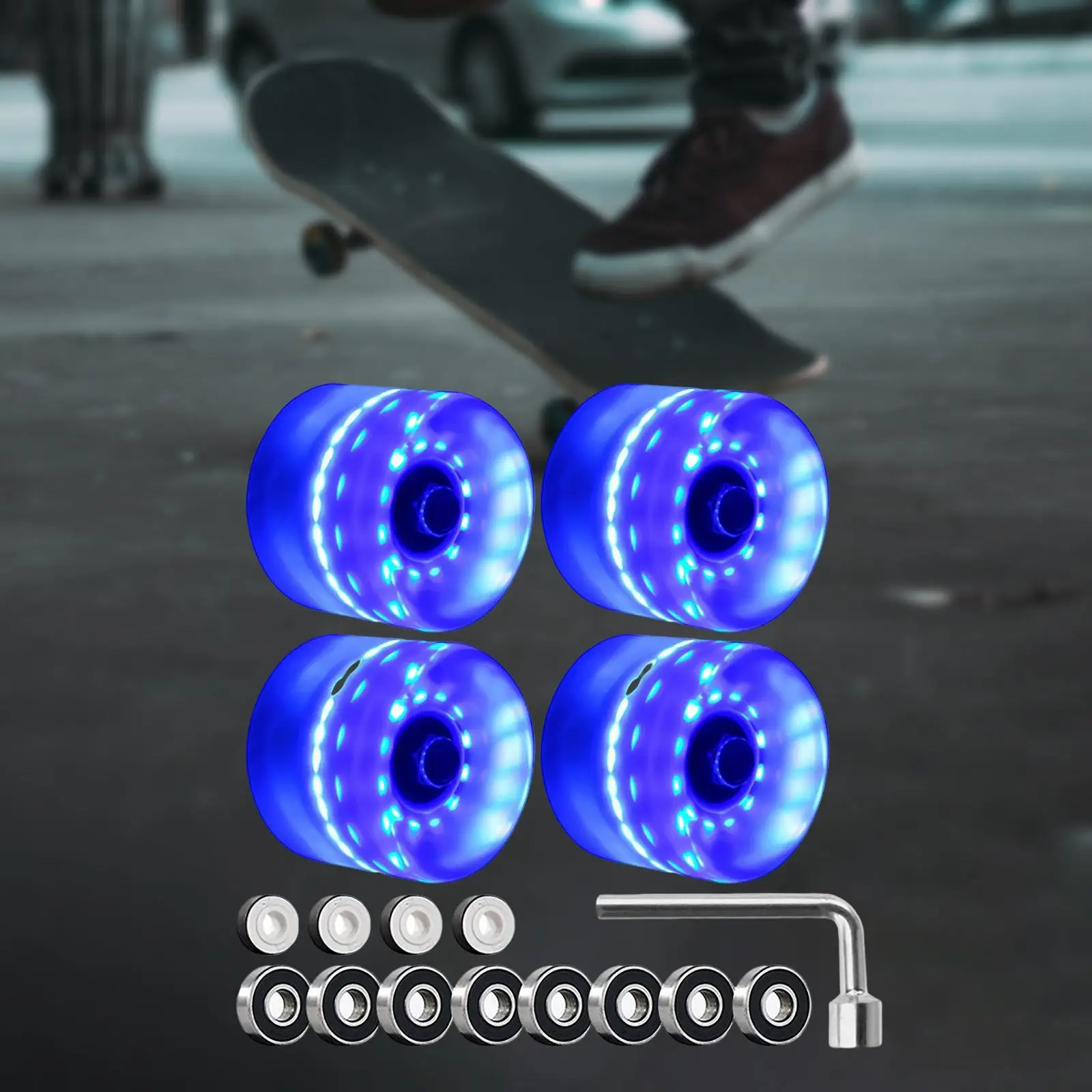 4Pcs Luminous Roller Skating 60x45mm Quad Roller Skating Durable for Skating