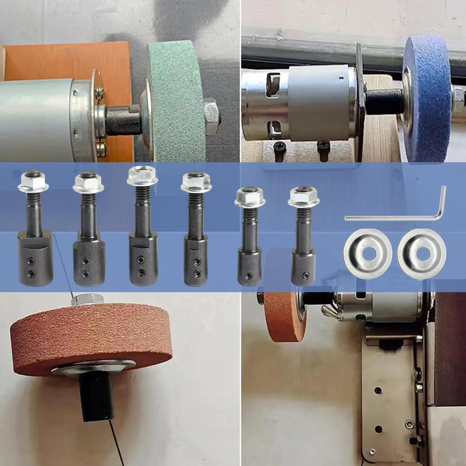 6Pcs Grinder Extension Shaft Metal Grinding Wheel Shaft for Polishing Wheel