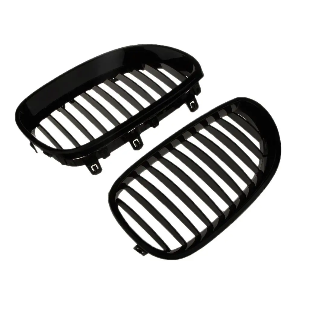Pair of Shiny Black Car Grill Grills for  E60 E61 5 Series M5 2003-2009