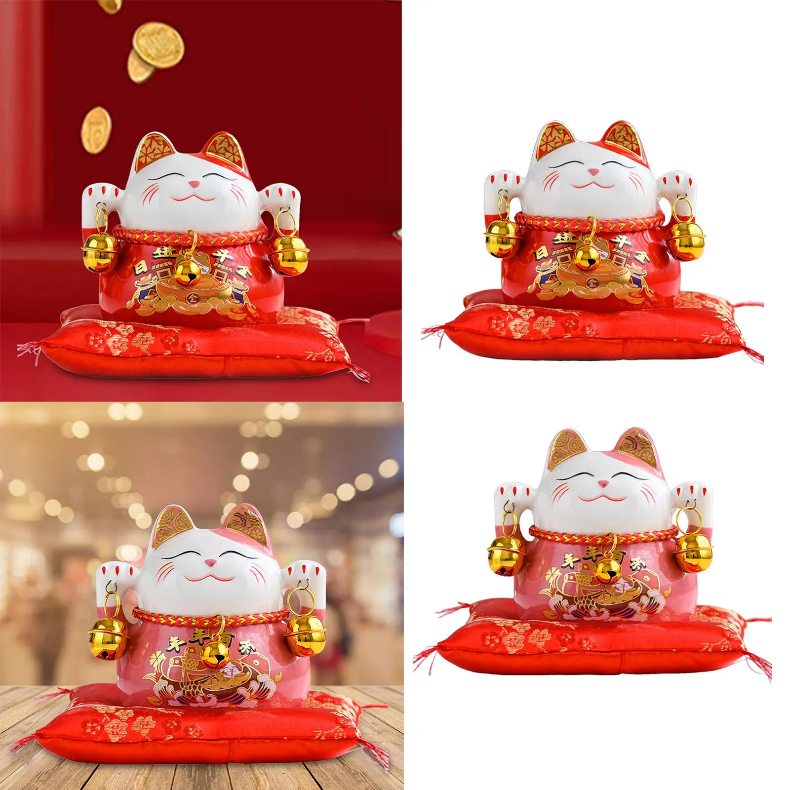 Cute Lucky Cat Money Bank, Creative Collectable Animal Figurine Craft Kitten