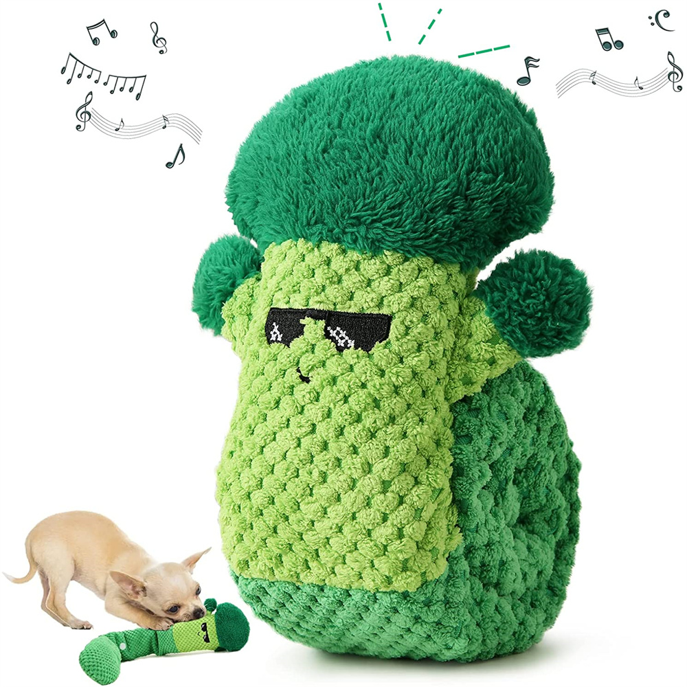 squeaky broccoli dog toy