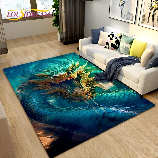 Alfombra de área de dibujos animados 3D de dragón chino exquisito, alfombra  para el hogar, sala de estar, dormitorio, sofá, Felpudo de decoración,  juego de niños, alfombra de piso antideslizante - AliExpress