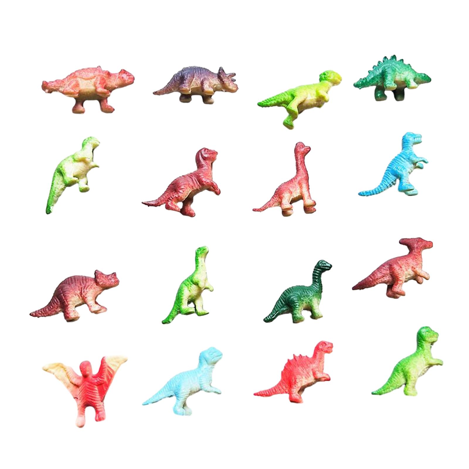 16x Little Dinosaur Figurine Play and Display Mini Dinosaur Toys for Birthday Dinosaur Theme Party Baby Shower Boy and Girls