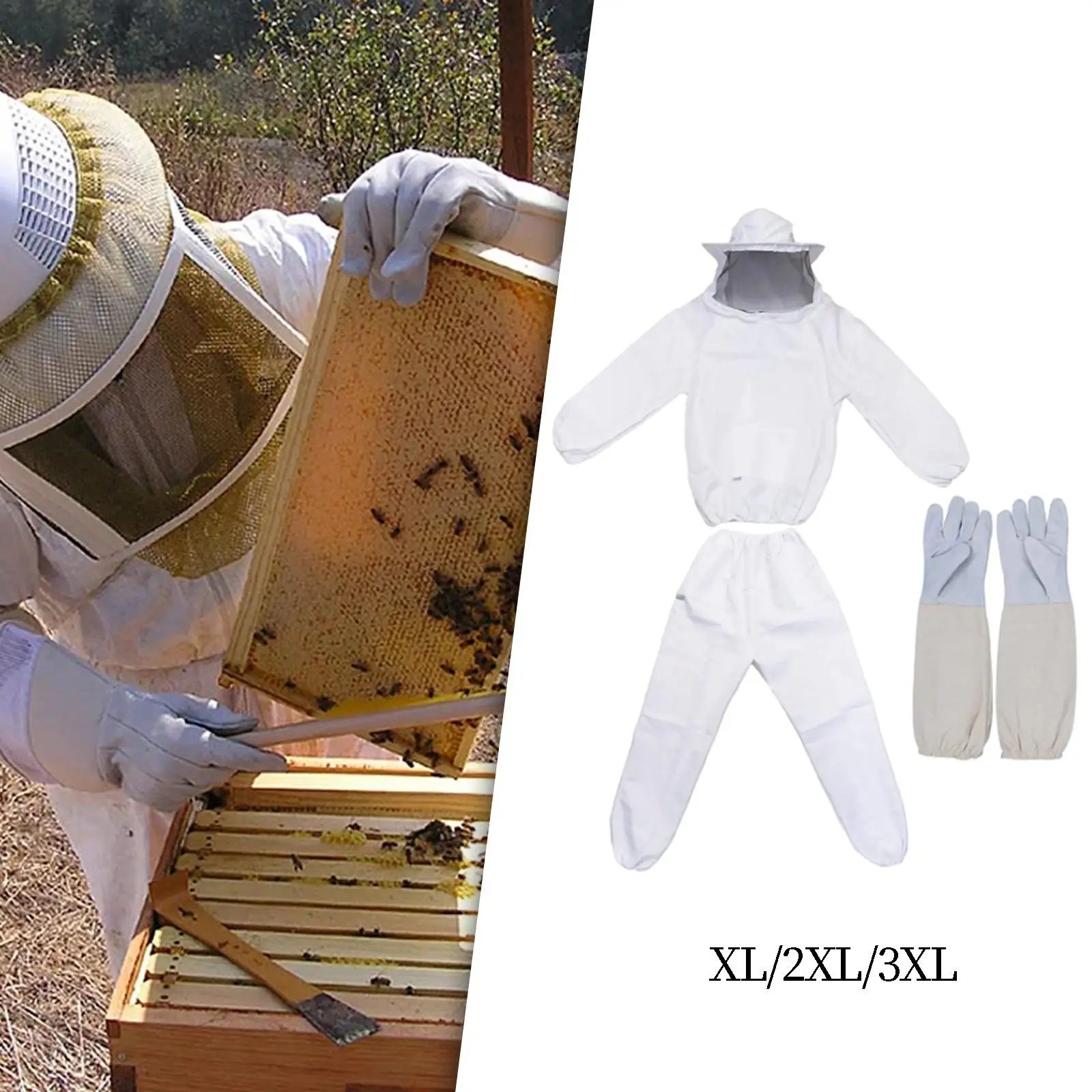 Beekeeping Suit Elastic Cuffs Complete with Glove Bee Suit for Men Women