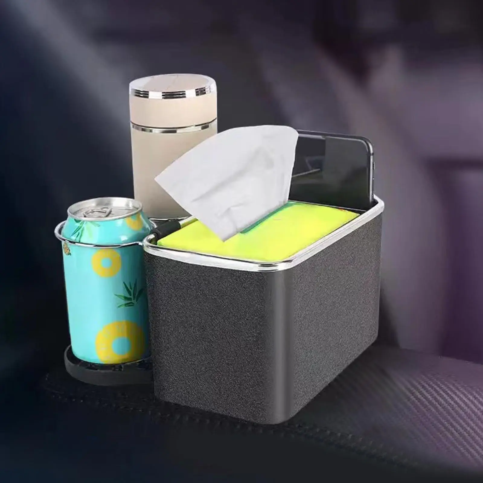 Multi-Use Car Tissue Box,  Holder Round Interior Backseat Car Armrest Armrest Boxes, Case  ,Universal Organizer ,Truck Car