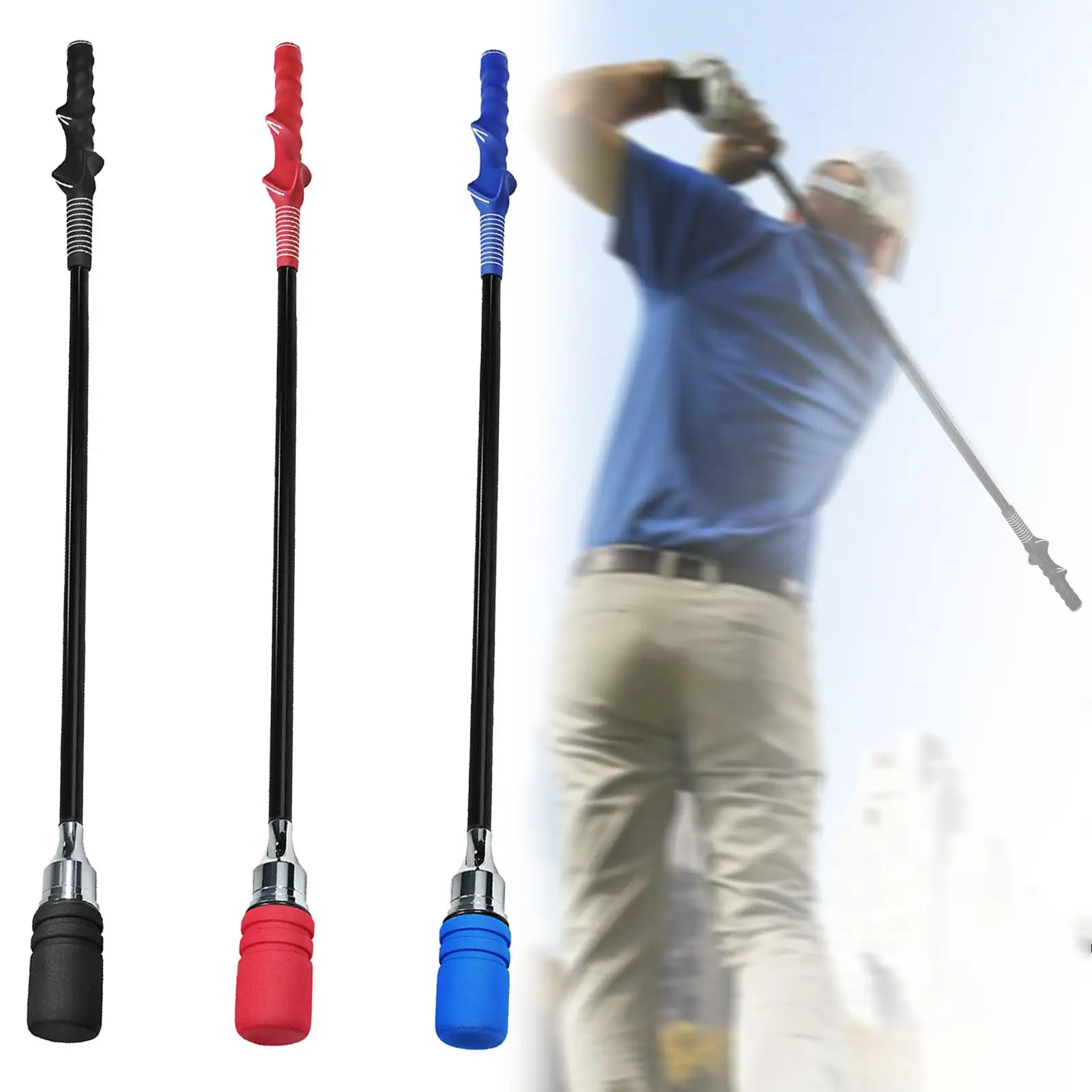 Golf Swing Trainer for Beginners Indoor Outdoor Portable Golf Training Aid for Tempo Balance Speed Rhythm Golfing Equipment