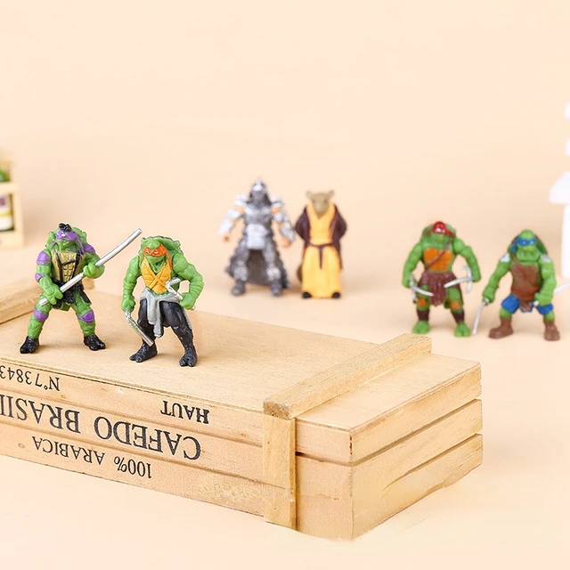 Figuras de acción de Tortugas Ninja Mutantes adolescentes, colección de  figuras movibles de TMNT Leonardo Da Vinci, modelo de juguetes, 2014