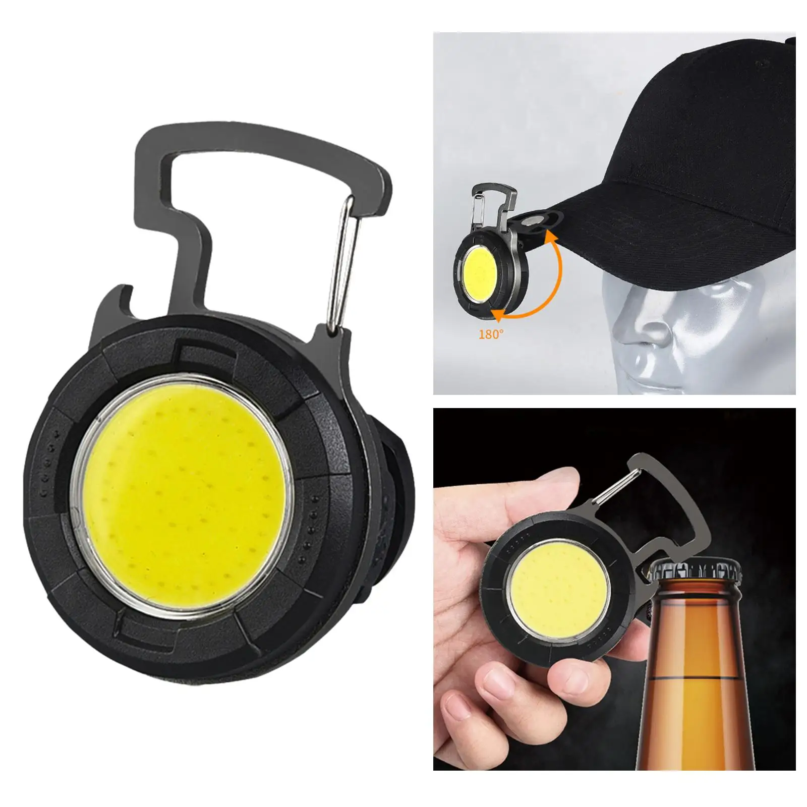 Small COB flashlights Keychain Rechargeable Waterproof LED USB