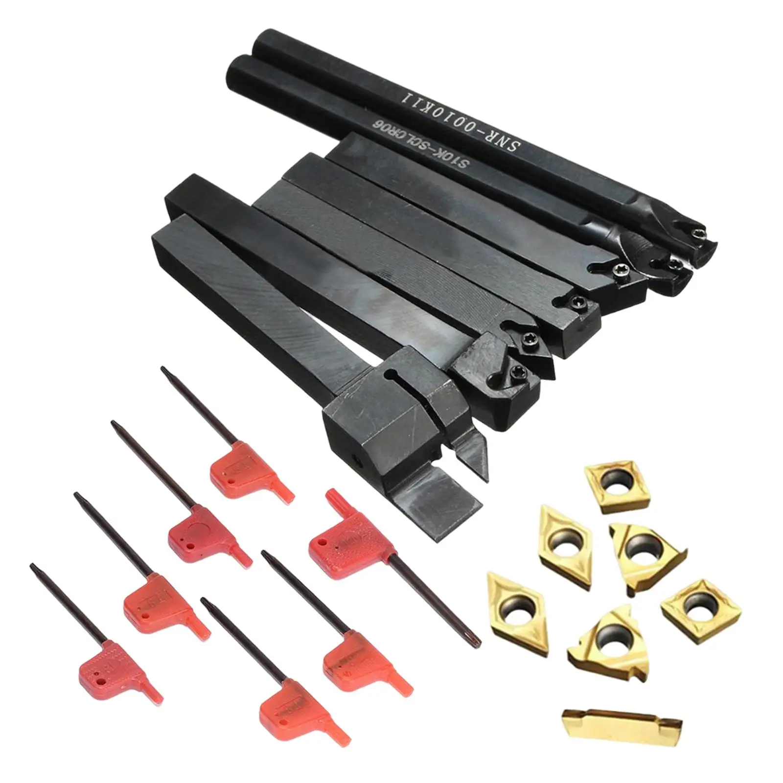 21Pcs Turning Tool Holder Set Lathe Boring Bar Boring Insert Turning Tool Shank Lathe Turning Tool Holder