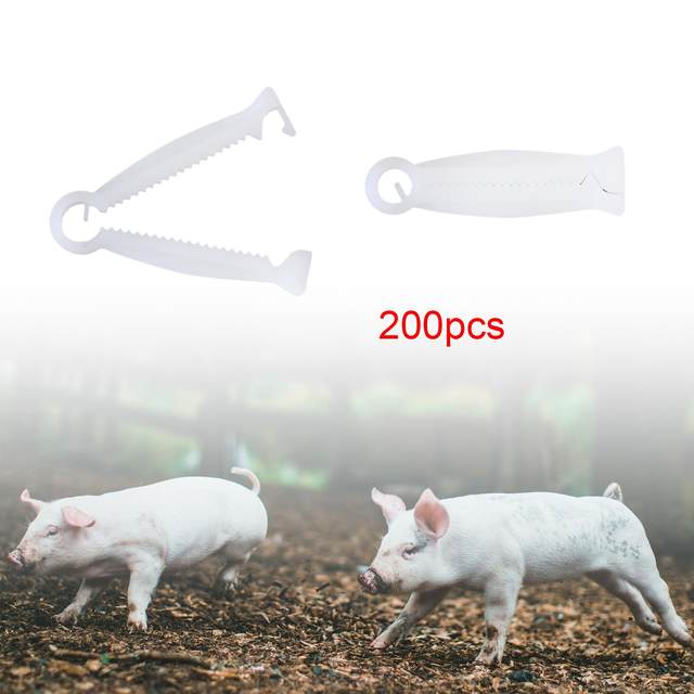 200Pcs Pig Umbilical Cord Clip Multipurpose Practical Portable Navel Cord Clamp for Pet for Sheep Pigs Farming Pet Animals sheep