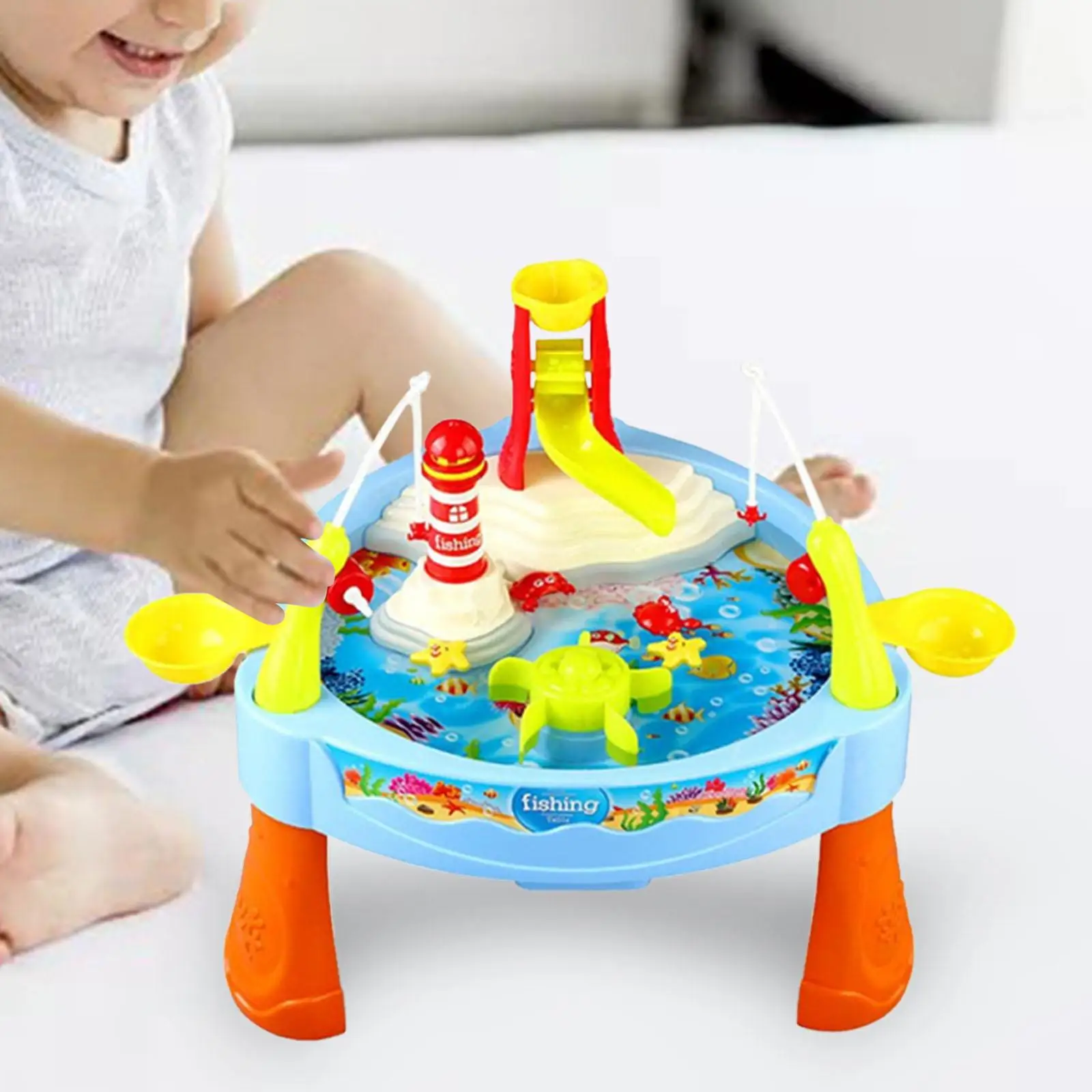 Sand Water Table Toys Electronic Toy Fishing Set for Beach Outside Activity