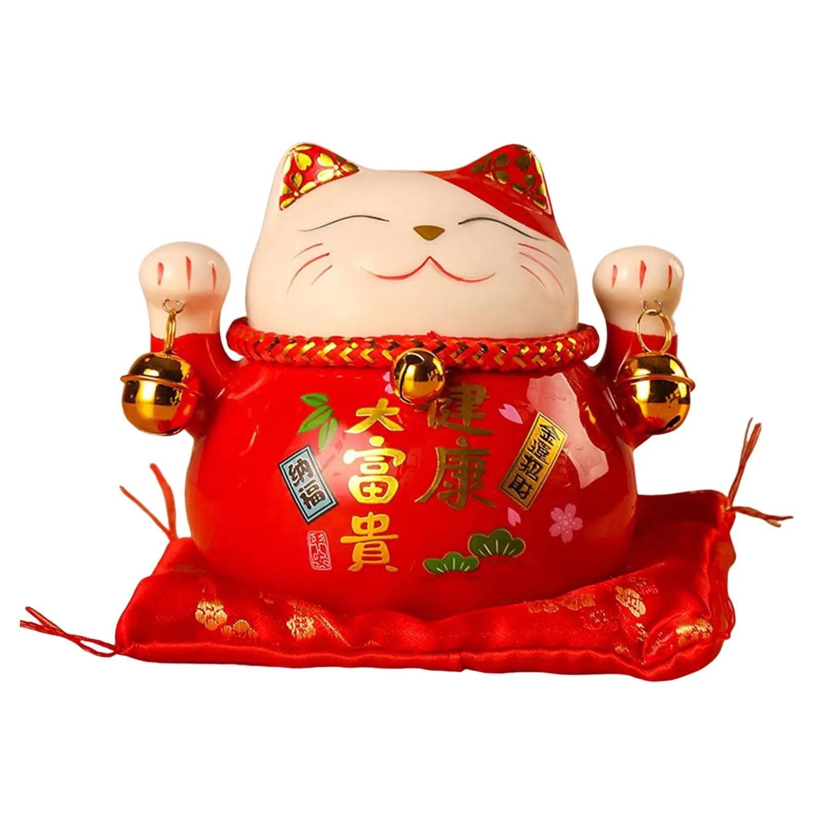 Feng Shui Lucky Cat Money Bank Statues Art Decor Decoration Crafts Storage Money Box Ceramic for Business Presents Gift Office