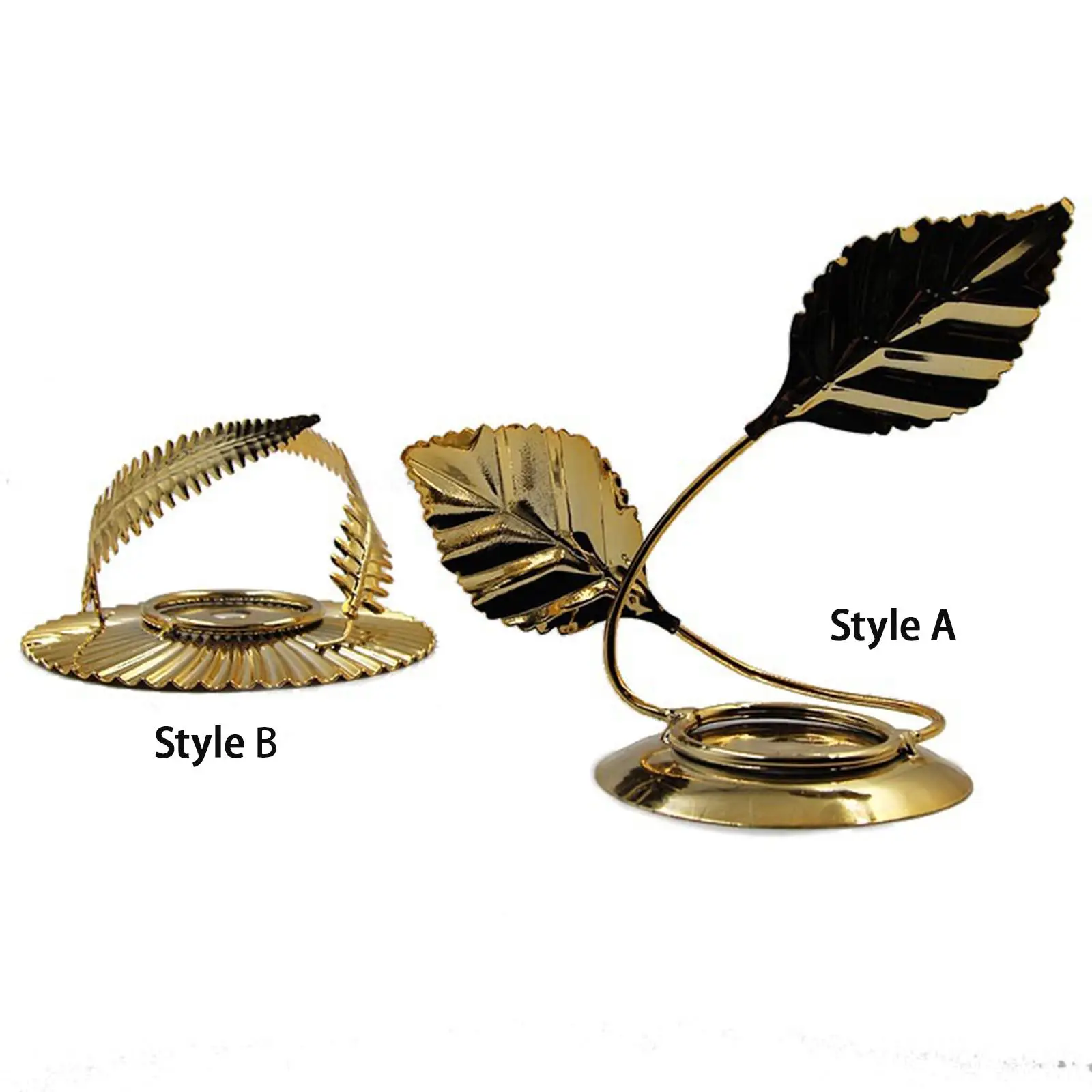 Metal Tealight Holder Collectable Aromatherapy Stand Leaves Candlestick for Decorations Desktop Festivals Cafe Supplies