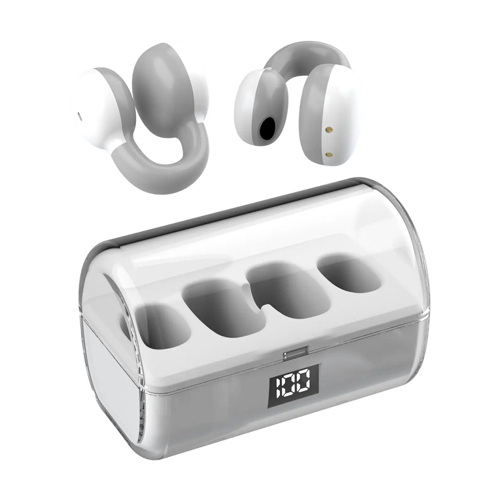 Wireless Ear Clip Headphones Waterproof Hands Free Calling Low Latency HiFi Open Ear Headphones for Cycling Workout Office