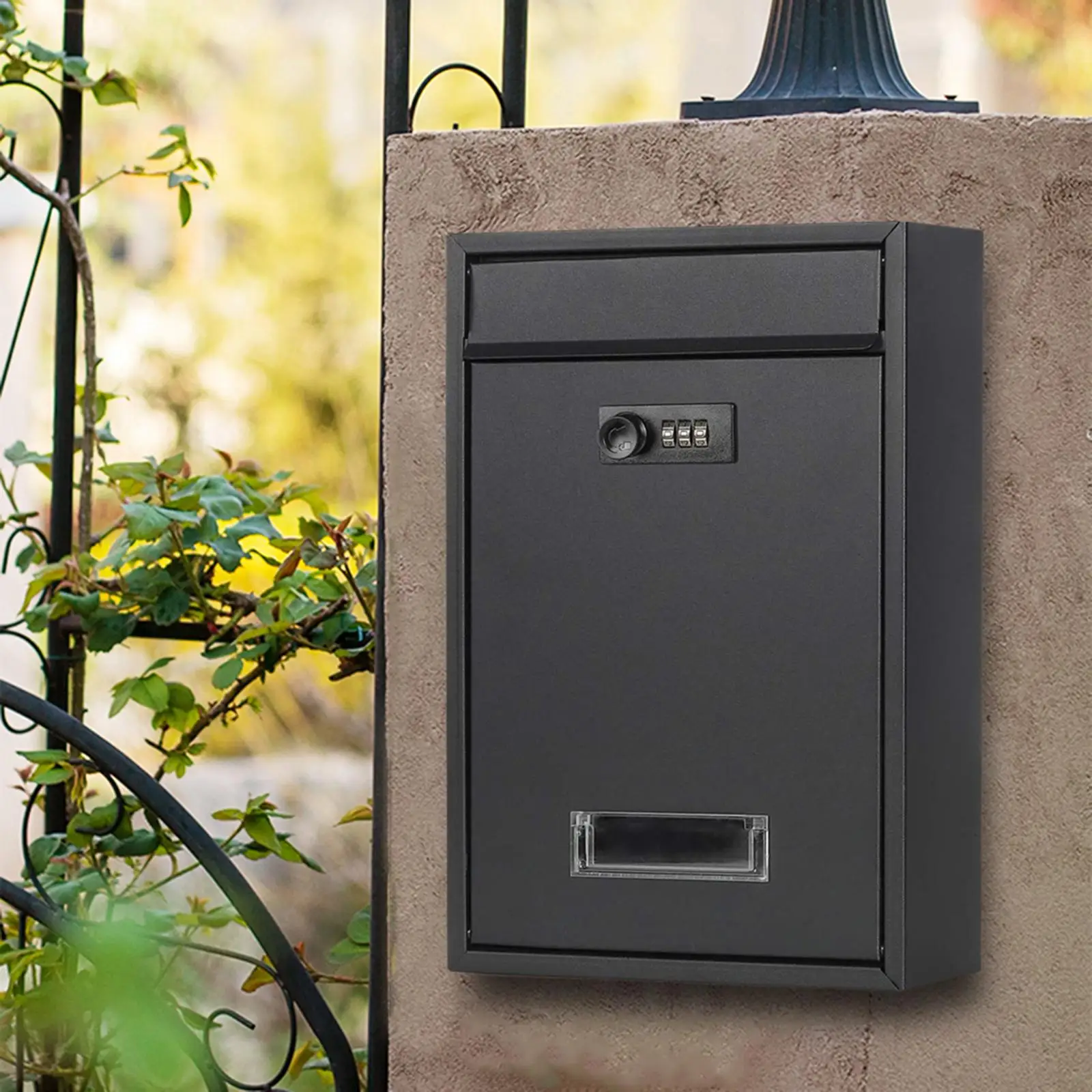 Metal Locking Mailbox , with Lock Iron for Gate Office Loading Newspaper