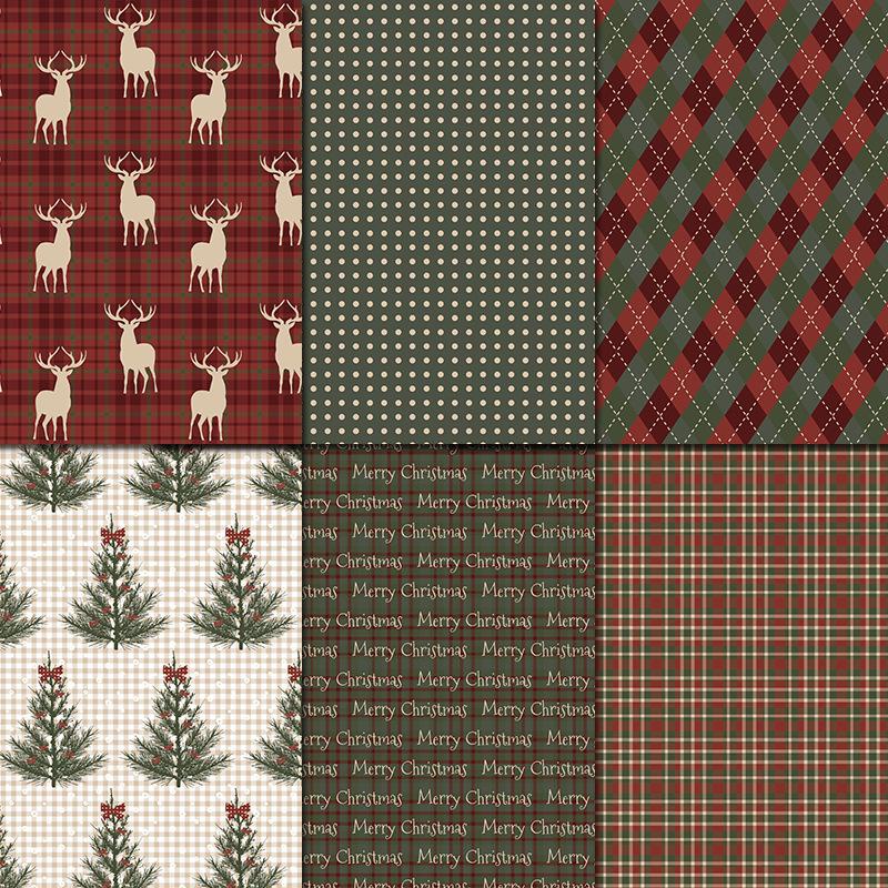Description Picture 4 of item24pcs Junk Journaling Craft Paper Vintage Merry Christmas Scrapbook Paper Assorted Pattern Single-Sided DIY Cardmaking Supplies