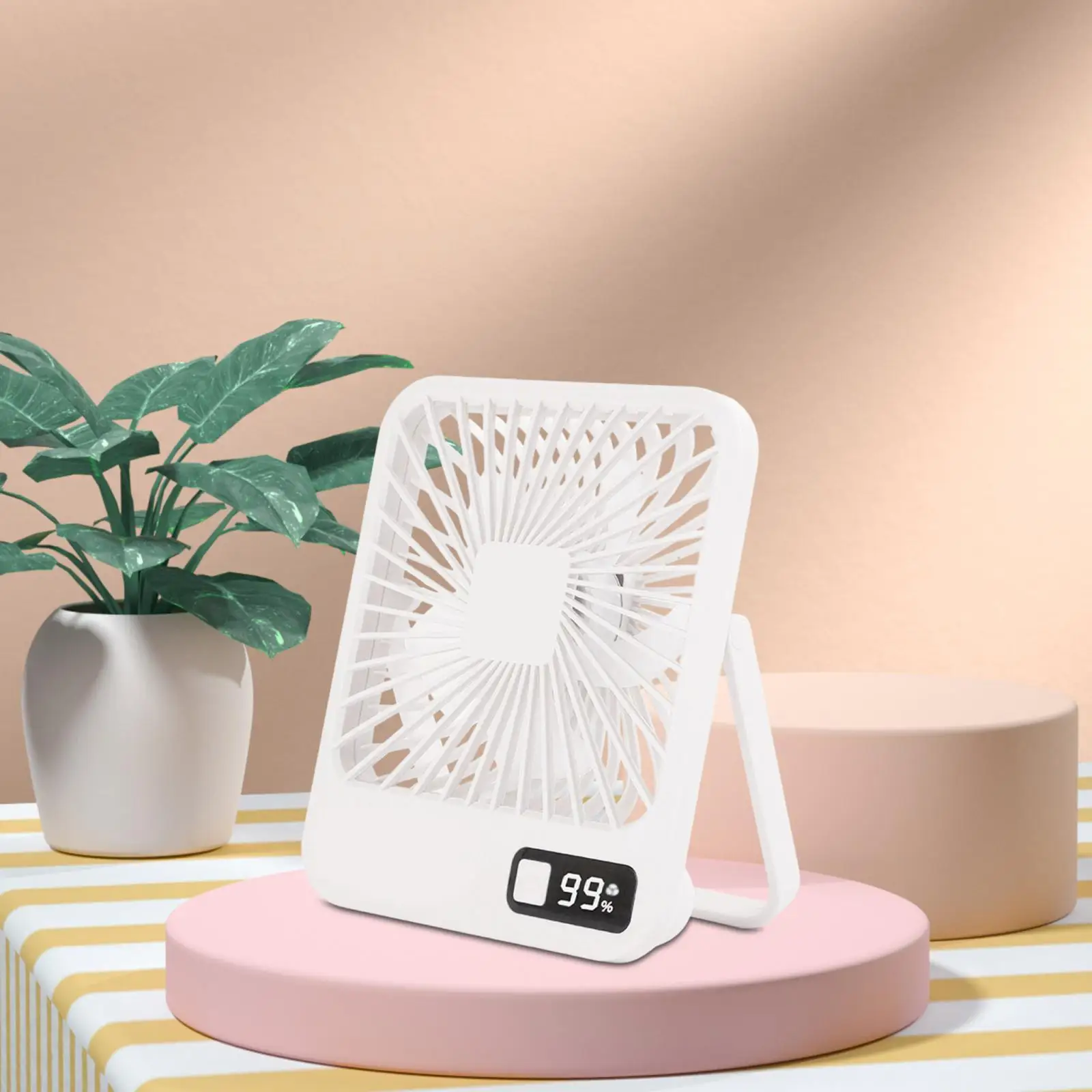 Portable Desk Fan Rechargeable 5 Speeds Quiet Cooling Mini Fan Table Fan Summer Cooling Fans for Travel Home Bedroom Desktop