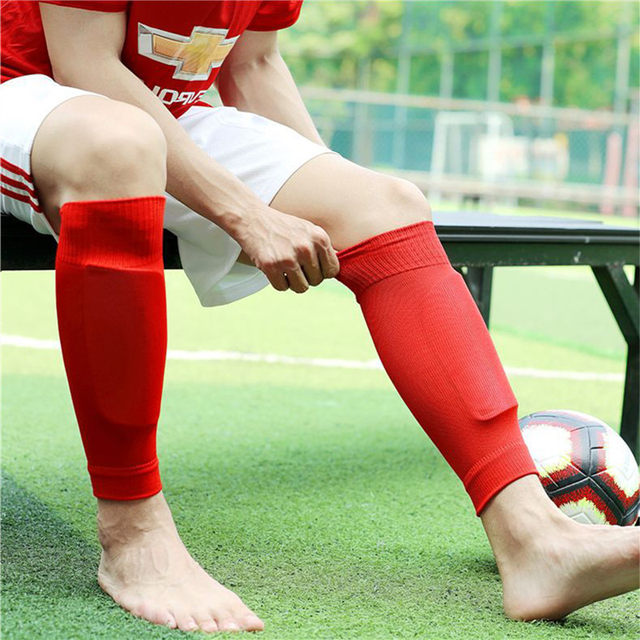 Calcetines de fútbol rojos para hombre y mujer, espinilleras, cubierta de  pierna, Cutsocks de agarre, nuevo - AliExpress