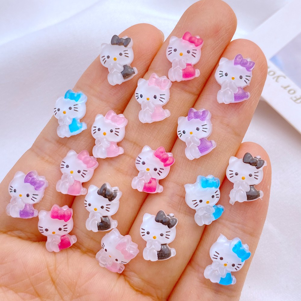 Best of 50 Pieces Of Kawaii Cartoon Bowknot Cat Nail Art Charm Flower Sweet 3D Nail Art Decoration Charm Luxury DIY Accessories Reviews & Tips