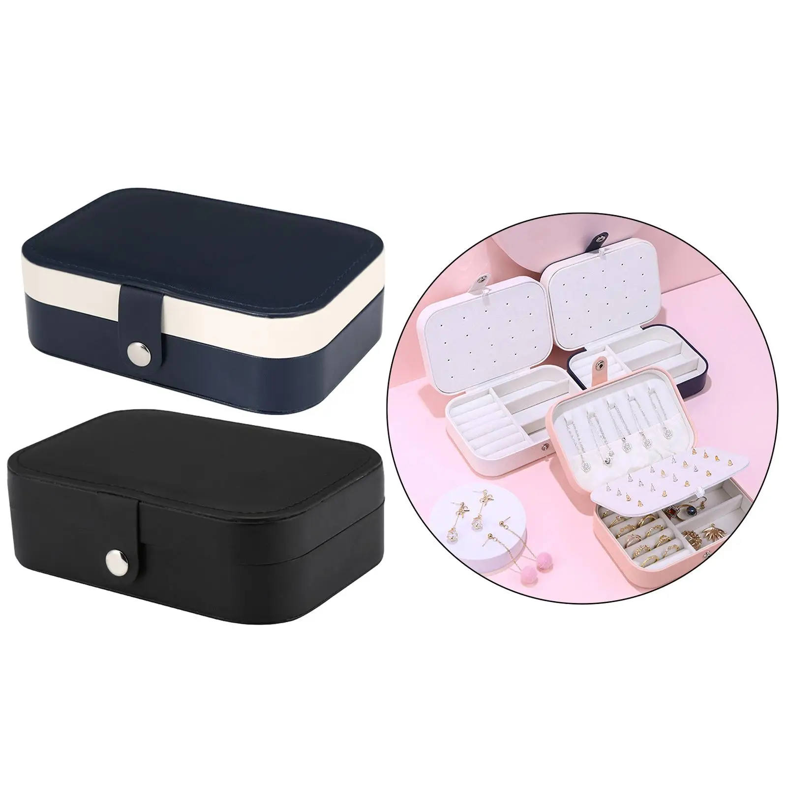 Jewelry Box Waterproof PU Leather Lockable Organizer fors Bracelets for Women Girls