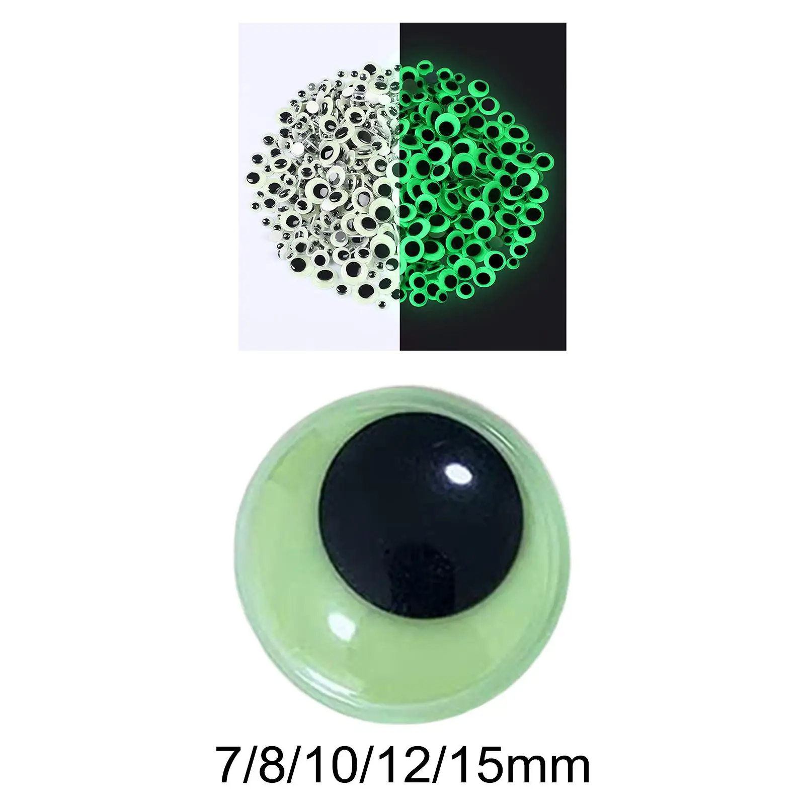 Glow in The Dark Eyes Round Stick on Sticky Movable Eyes Googly Eyes for Soft Toys Scrapbooking Crafts Decoration Halloween