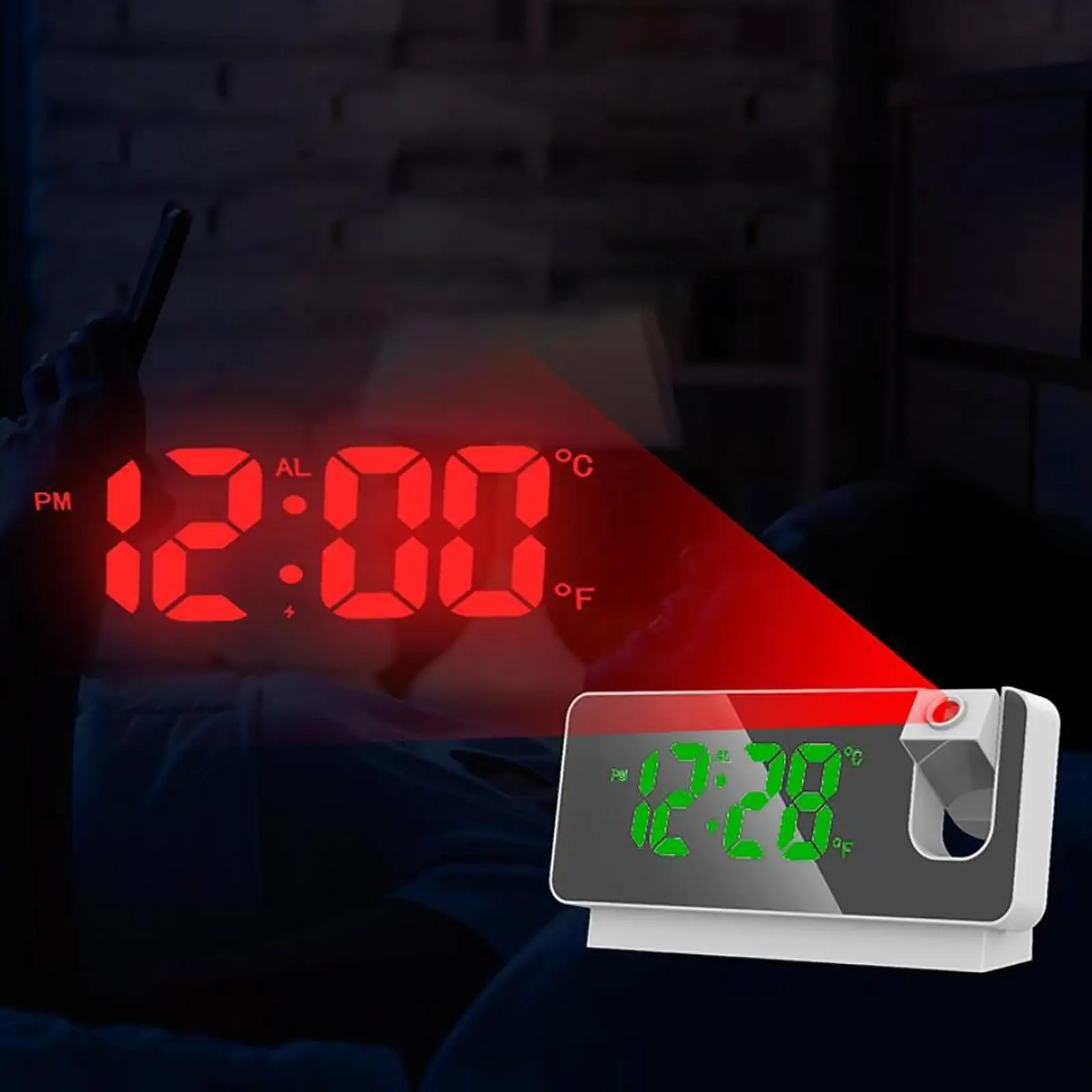 Digital Projection Digital Alarm Clock Loud Alarms Silent USB Teens Children