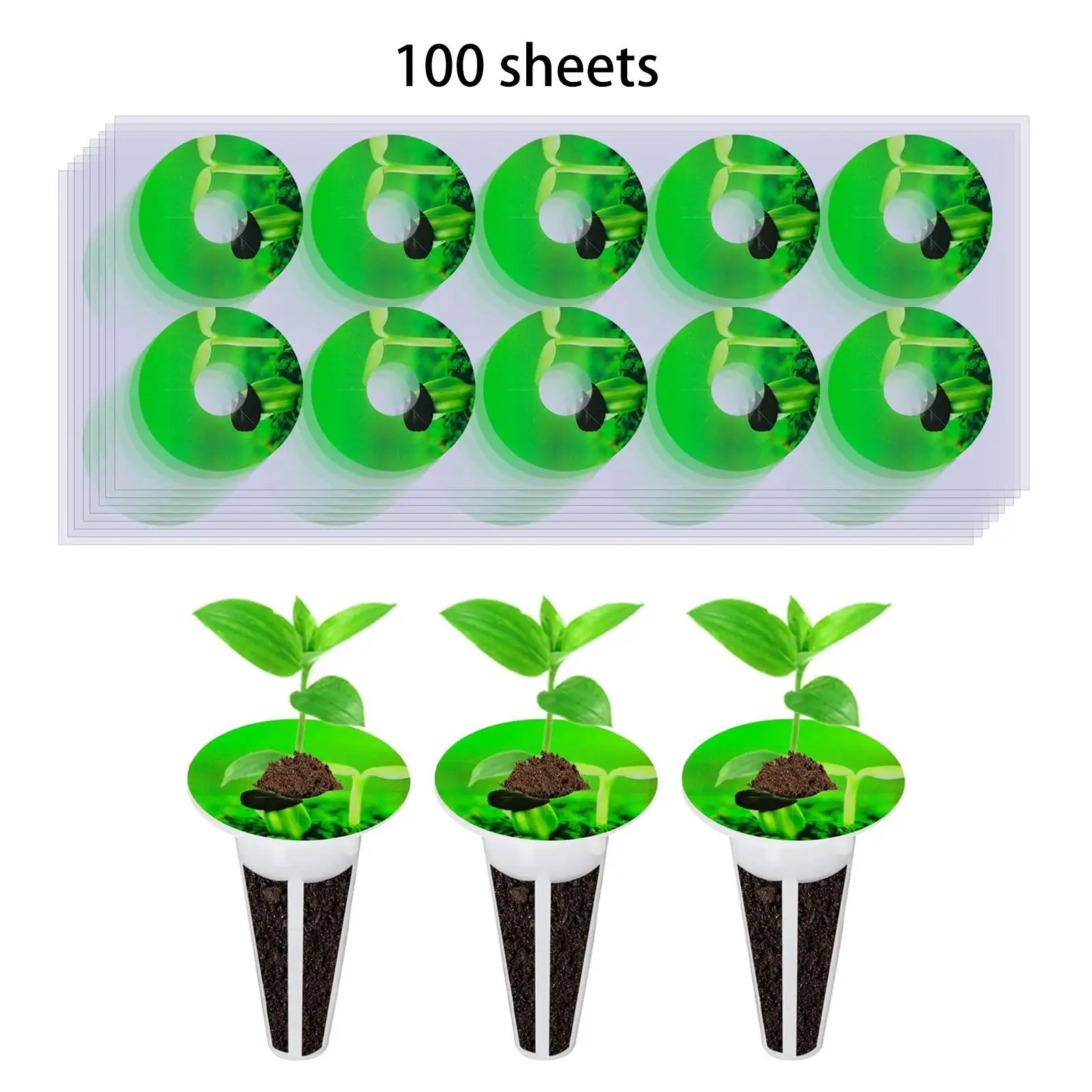 100x Hydroponic Seed Pot Labels,Round Peel and Stick Seed Pot Labels for Mark