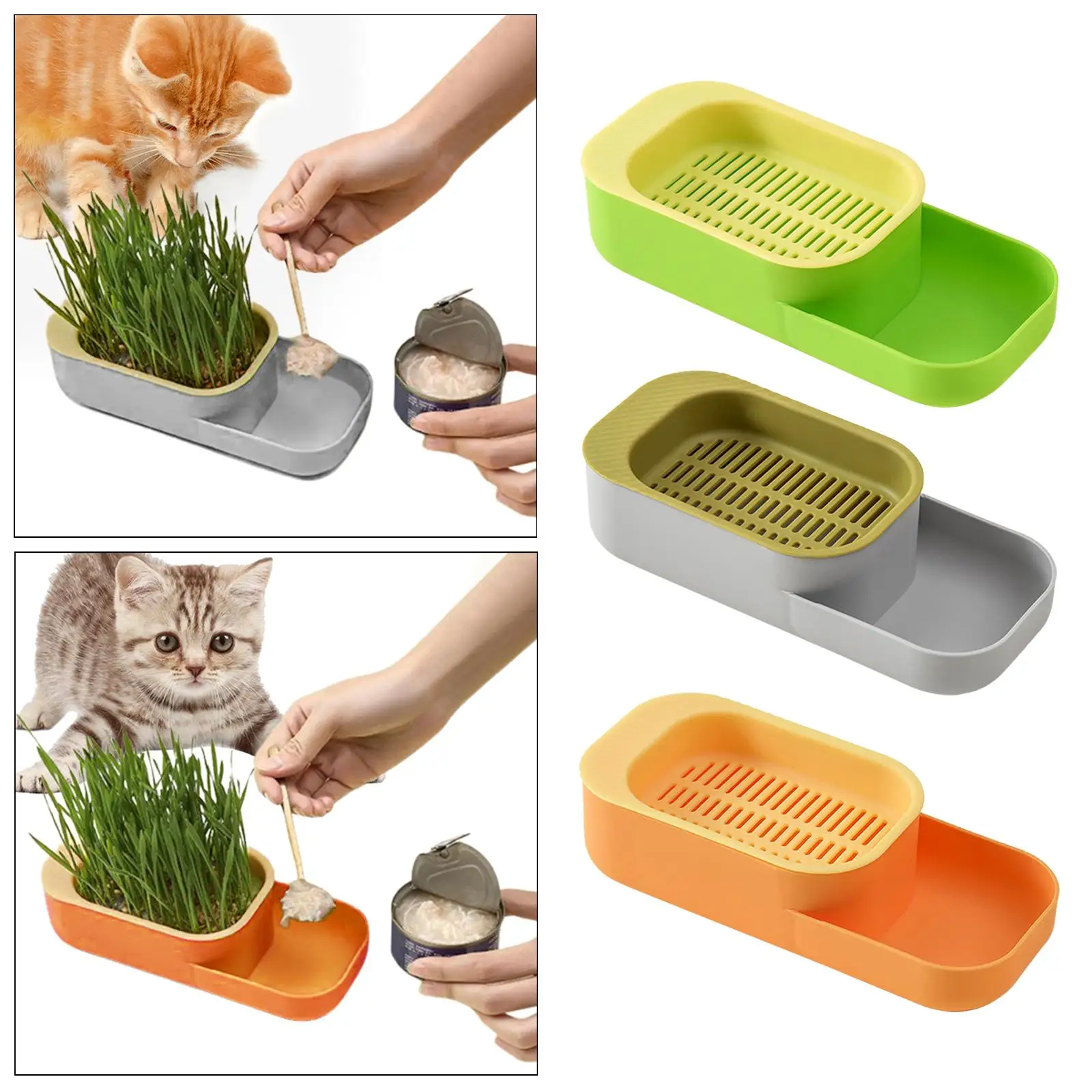 2 in 1 Hydroponic Cat Grass Box Seed Sprouter Tray for Office Microgreens
