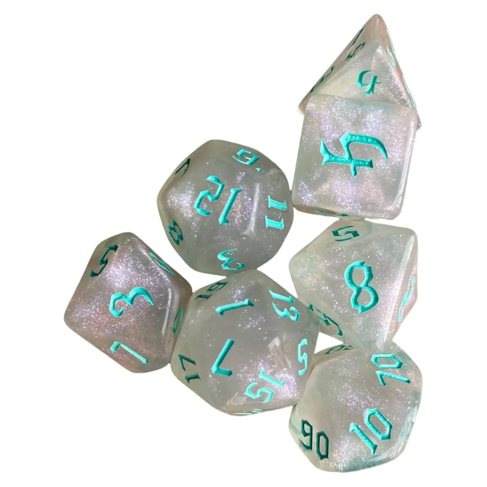 Polyhedral 7 Piece Gambling Dice for Parties Table Games Tabletop Games