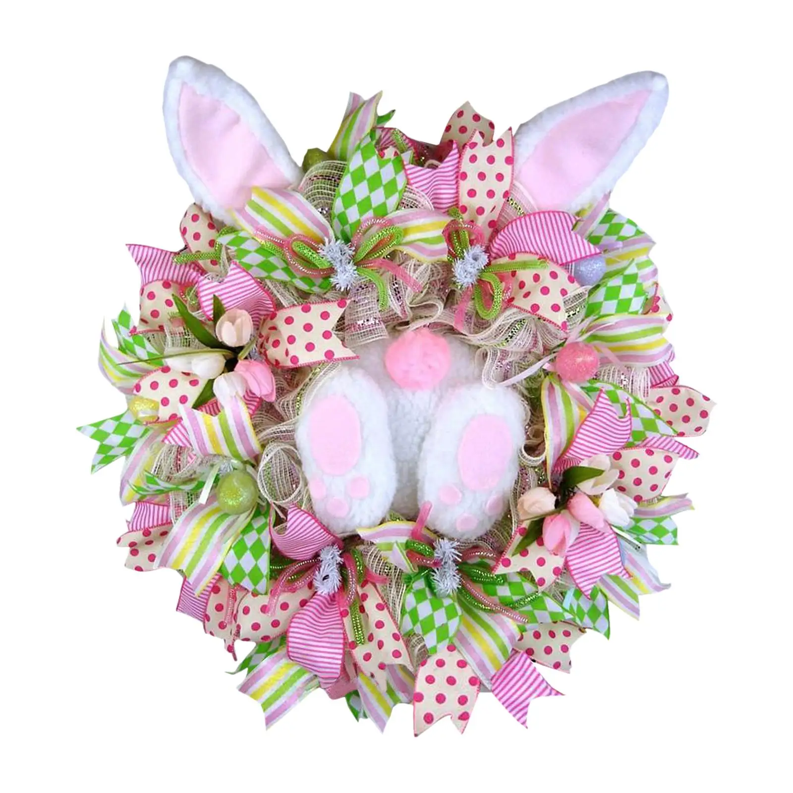 Easter Wreaths Ornament Easter Door Wreath Spring Wreath Easter Wreath Decoration for Porch Indoor Outdoor Party Supplies