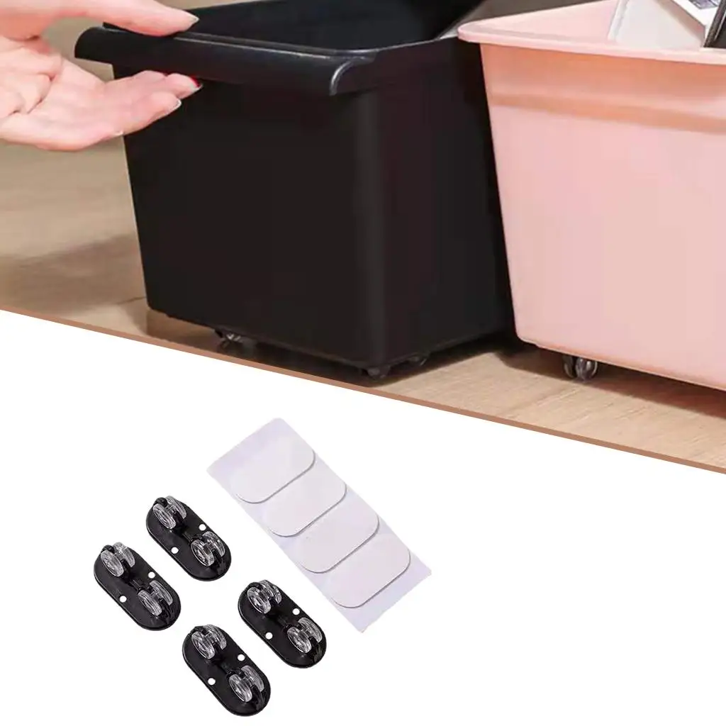 4PCS Sticky Non Swivel Wheels Caster Small Furniture Drawer Storage Box Container Platform Carts Wheel Directional Roller