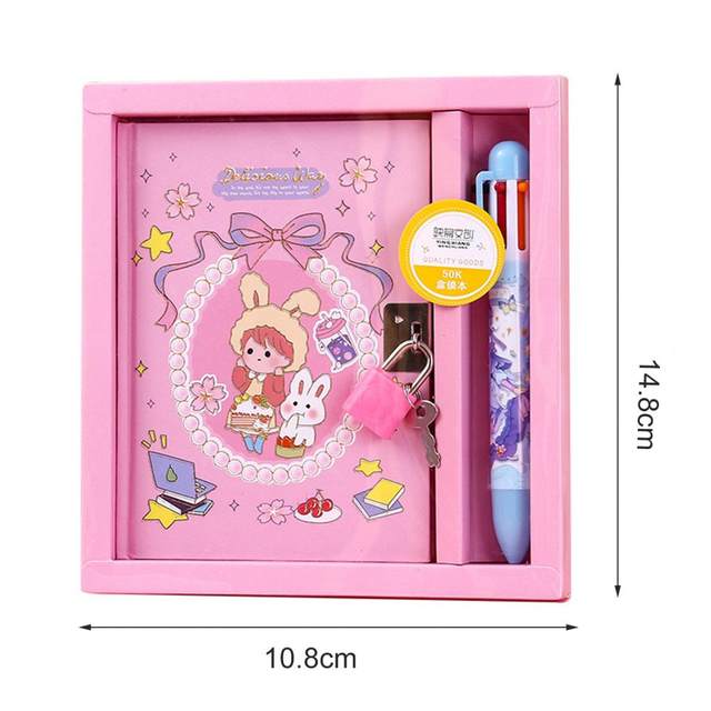 Book Journal Notepad Pink Kawaii Stationary Notebooks For Kids Fluffy Diary  Ages 8-12 Lock - AliExpress