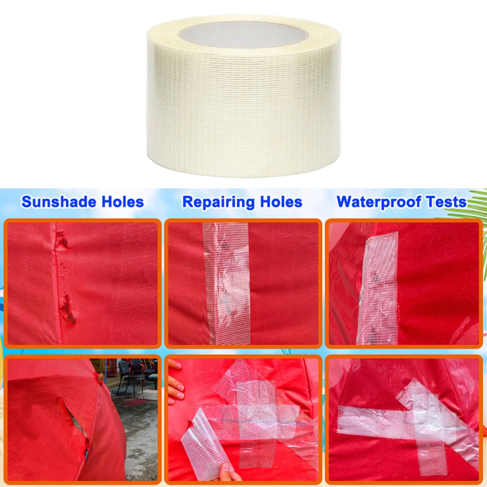 Awning Cloth Repair Tape Tent Repair Tape Professional Universal Thicken Tarpaulin Repair Tape for Home Improvement Tarpaulin
