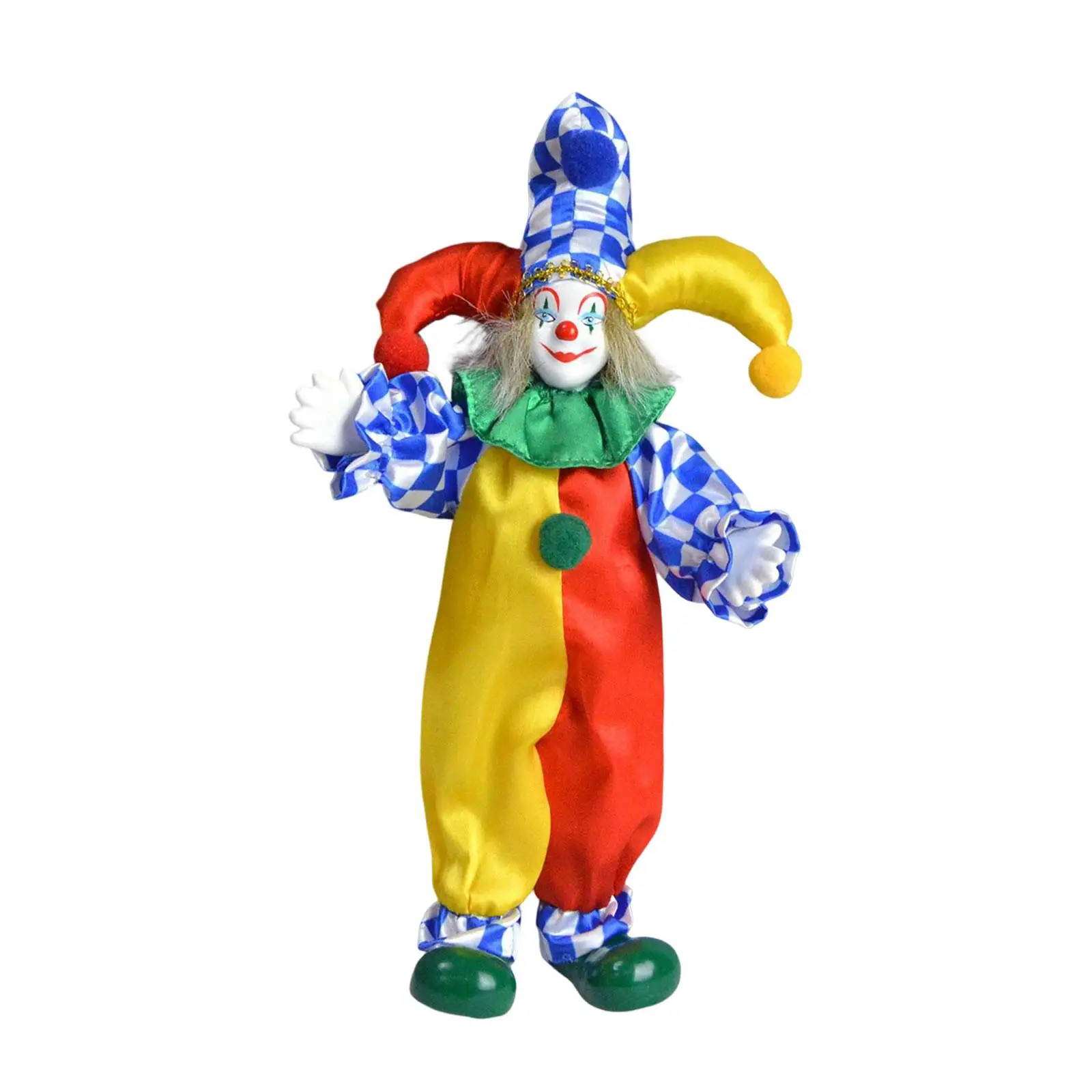 24cm Tall Clown Doll Figure for Halloween Decoration Ornaments