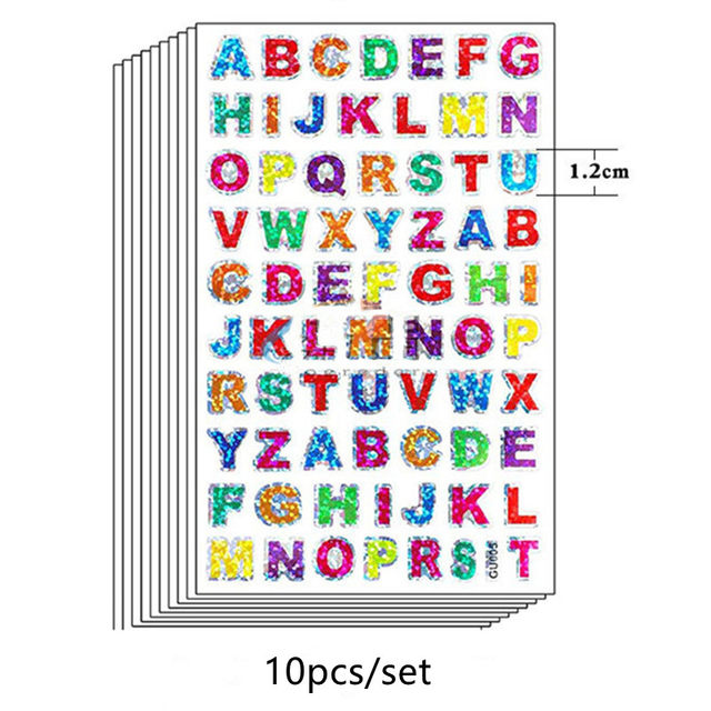 Colorful Letter Stickers Self-Adhesive DIY Vinyl Alphabet Number Sticker  for Decals Sign Door Business Address Number Cards Cups