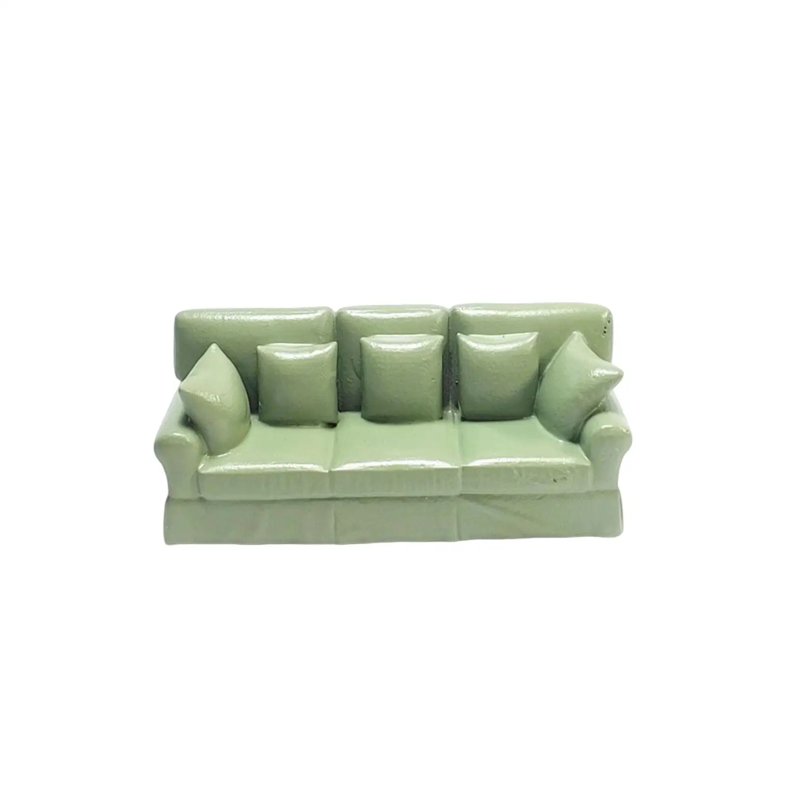 1/64 Mini Ornaments Furniture Miniature Resin Sofa Model for Playhouses, Studio