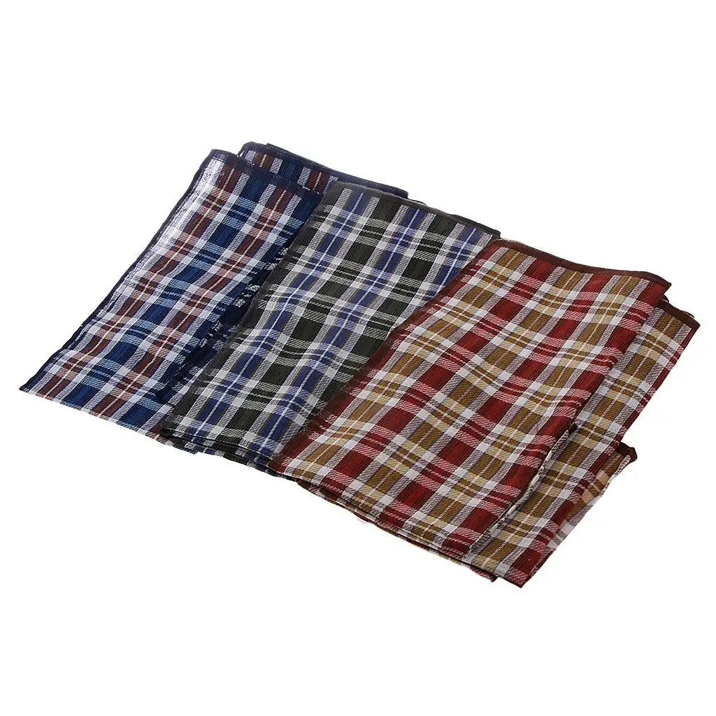 12pcs Mens    Cotton Pocket Square Hanky Handkerchief 40x40cm