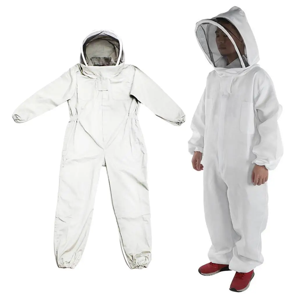 Professional Beekeeper Protection Suit Equipment Hooded Suit Jacket White
