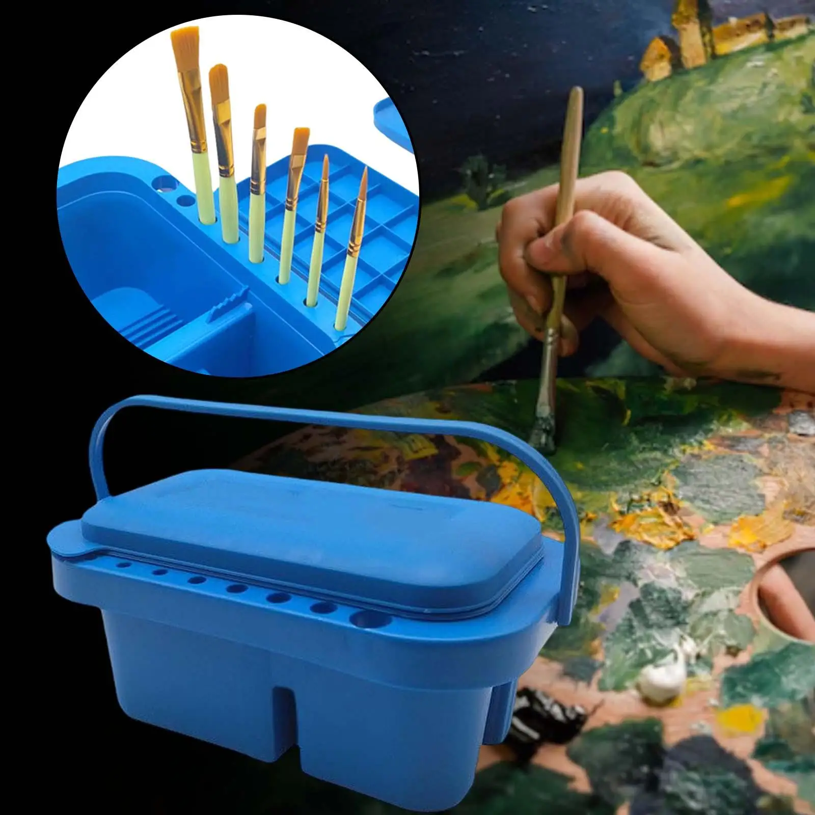 Paint Brush Basin Convenient Brush Holder Wash Pen Barrel Paint Paint Brush Paint Brush Washing Bucket for Painting Cleaner