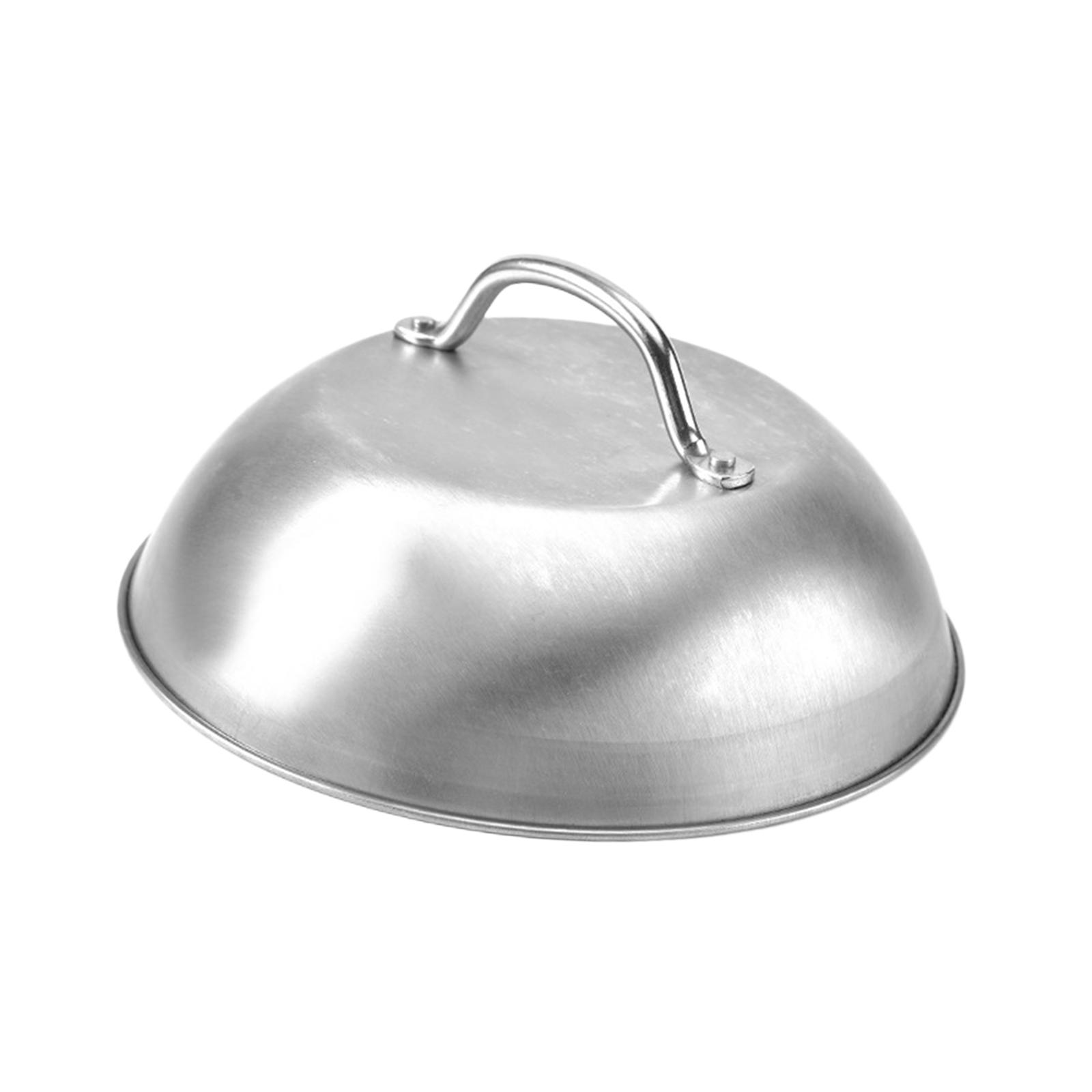 Stainless Steel Basting Covers Dome Dish Lid Burger Cover Round Food Covers for Cooking Indoor or Outdoor Home Kitchen