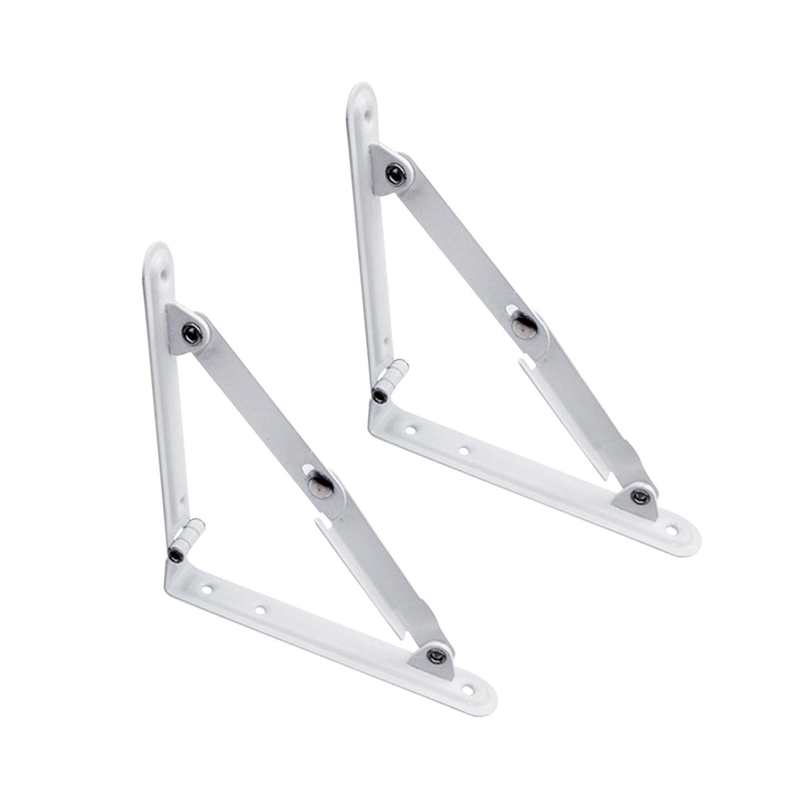 2 Pieces Collapsible Metal Shelf Hinge Bracket Triangle Corner Brace DIY for