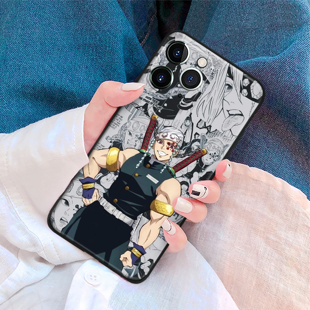 Tengen Uzui Kimetsu no Yaiba Anime Soft TPU Glass Phone Case for IPhone SE 6s 7 8 Plus X Xr Xs 11 12 13 Mini Pro Max Samsung cases for iphone xr