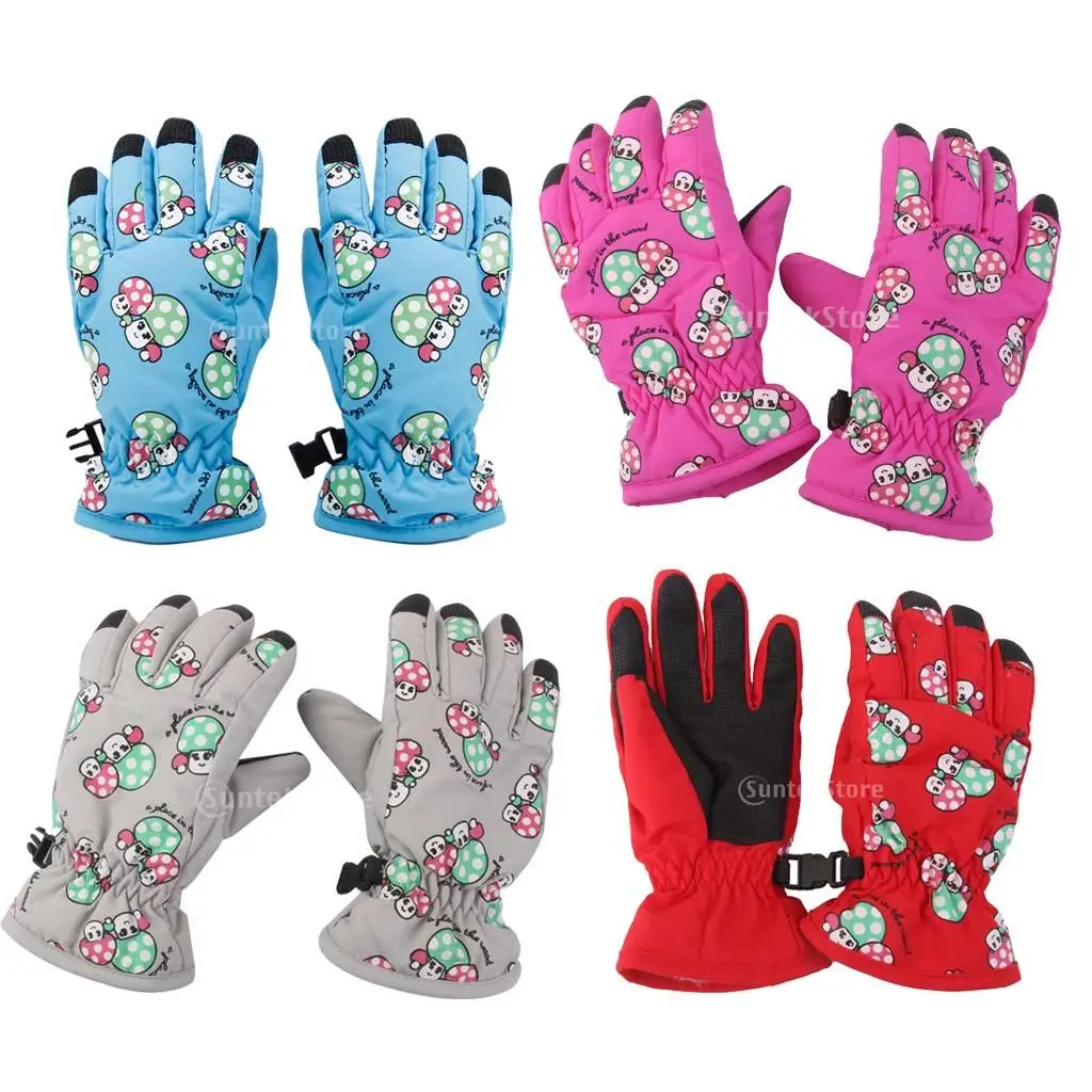 Winter Warm Waterproof Windproof Anti-slip Ski Gloves For 2-4 Yrs Kids