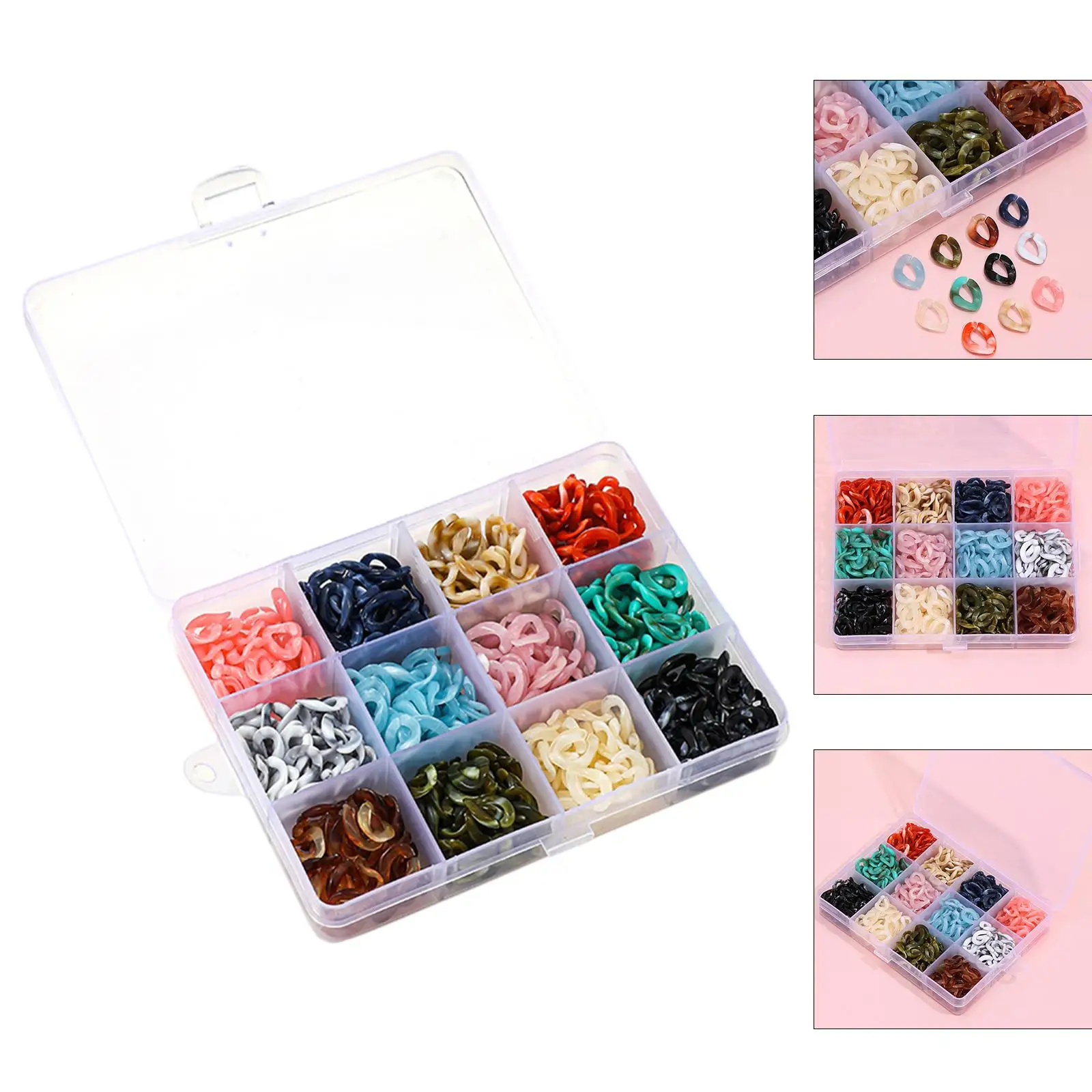 480pcs Acrylic ing Rings, Quick  Connectors for Earring Necklace Jewelry  Making, Necklace Bracelet Chain Holder Crafting  Ring