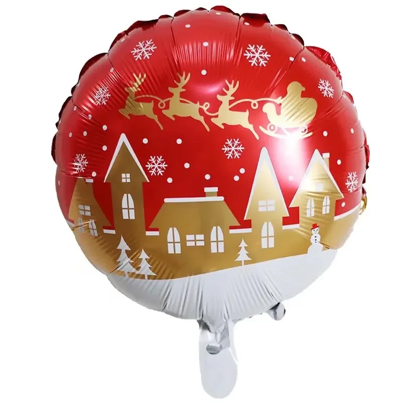 10 Stücke 18 Zoll Frohe Weihnachten Folie Helium Ballons Feliz Navidad Weihnachtsbaum Ornament Schneemann Weihnachtsmann Party Dekorationen Supplie – Detail 2