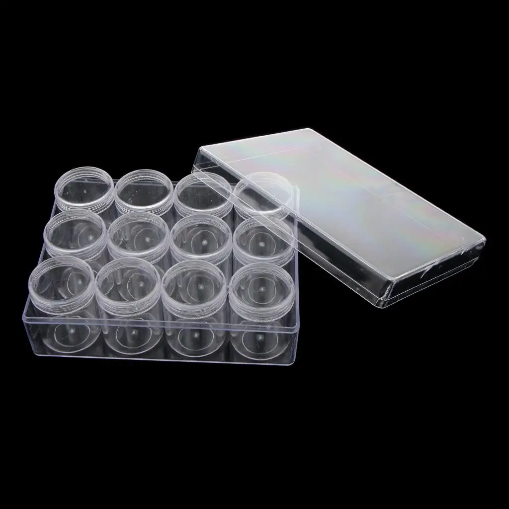 12x20g Empty Clear Container Cosmetic Jar Makeup Travel Pot Portable