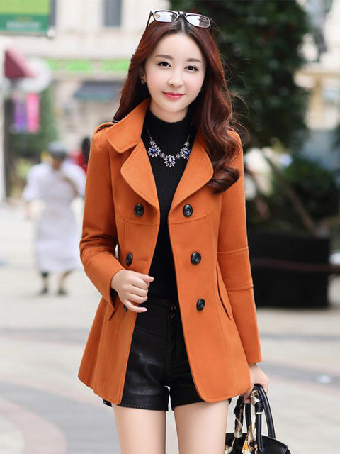 Wool Coat women 2024 Winter Jacket Slim Woolen Long