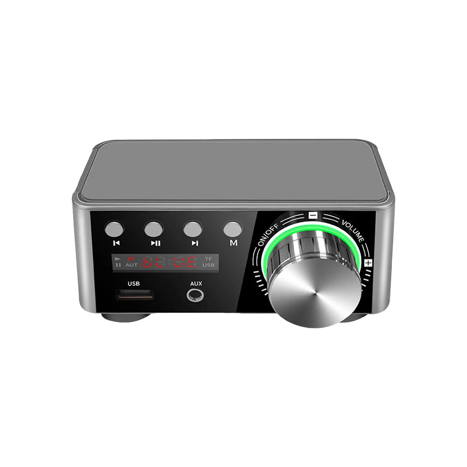 Power Amplifier USB AUX BT TF Aut Sound Amplifier Speaker Amplifier MP3 2.0 Channel for Store Home Theater with Power Adapter US