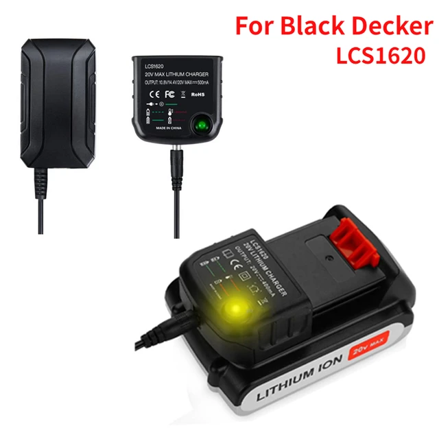LCS1620 Li-ion Battery Charger For Black&Decker 10.8V 14.4V 20V Serise  LBXR20 Electric Drill Screwdriver Tool Battery Accessory - AliExpress