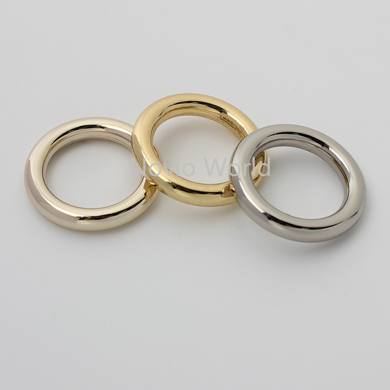 50 pieces 6 colors 6 sizes chrome color die casting O rings for woman shouldbags purse close round ring purse accessories